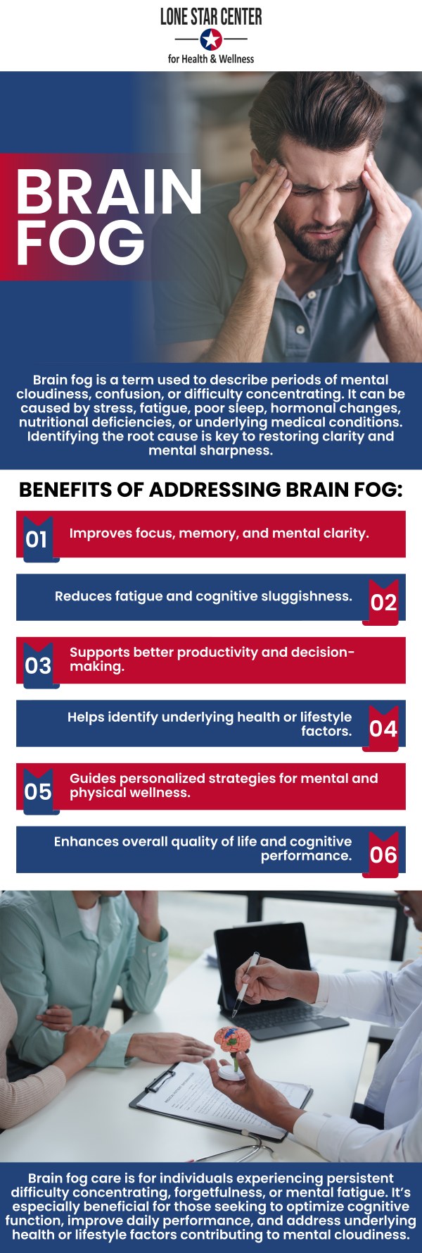 If you are struggling to maintain focus and mental clarity, seeking professional cognitive decline and brain fog support in San Antonio, TX, is a vital step toward reclaiming your daily vitality. At Lone Star Centers, Brenda Johnson, MATS, PA-C, provides comprehensive, integrated treatments that address the underlying hormonal or metabolic imbalances often responsible for mental fatigue. For more information, contact us or request an appointment online. We are conveniently located at 8233 Fredericksburg Rd, San Antonio, TX 78229. If you are struggling to maintain focus and mental clarity, seeking professional cognitive decline and brain fog support in San Antonio, TX, is a vital step toward reclaiming your daily vitality. At Lone Star Centers, Brenda Johnson, MATS, PA-C, provides comprehensive, integrated treatments that address the underlying hormonal or metabolic imbalances often responsible for mental fatigue. For more information, contact us or request an appointment online. We are conveniently located at 8233 Fredericksburg Rd, San Antonio, TX 78229.